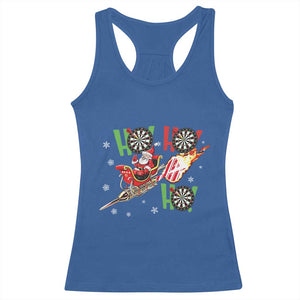 Christmas Dart Game Racerback Tank Top Funny Ho Ho Ho Dart Player Holiday Gift TS12 Royal Blue Print Your Wear