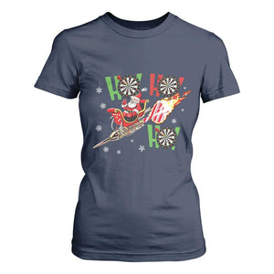 Christmas Dart Game T Shirt For Women Funny Ho Ho Ho Dart Player Holiday Gift TS12 Navy Print Your Wear
