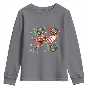 Christmas Dart Game Youth Sweatshirt Funny Ho Ho Ho Dart Player Holiday Gift TS12 Charcoal Print Your Wear