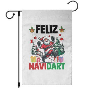 Dartist Feliz Navidart Garden Flag Funny Santa Running From Darts Christmas Gift TS12 White Print Your Wear