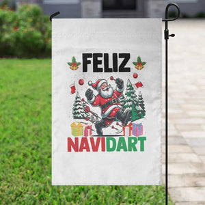 Dartist Feliz Navidart Garden Flag Funny Santa Running From Darts Christmas Gift TS12 Print Your Wear