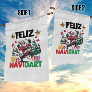 Dartist Feliz Navidart Garden Flag Funny Santa Running From Darts Christmas Gift TS12 Print Your Wear