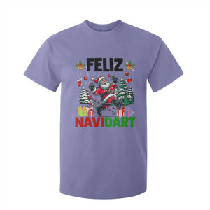 Dartist Feliz Navidart T Shirt For Kid Funny Santa Running From Darts Christmas Gift TS12 Violet Print Your Wear
