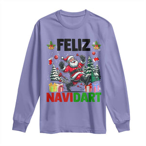 Dartist Feliz Navidart Long Sleeve Shirt Funny Santa Running From Darts Christmas Gift TS12 Violet Print Your Wear