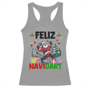 Dartist Feliz Navidart Racerback Tank Top Funny Santa Running From Darts Christmas Gift TS12 Sport Gray Print Your Wear