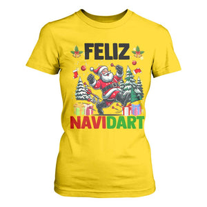 Dartist Feliz Navidart T Shirt For Women Funny Santa Running From Darts Christmas Gift TS12 Daisy Print Your Wear