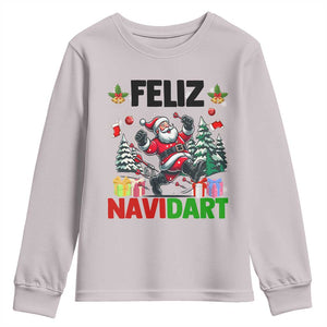 Dartist Feliz Navidart Youth Sweatshirt Funny Santa Running From Darts Christmas Gift TS12 Ice Gray Print Your Wear
