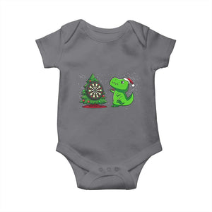 Christmas Dinosaur Dart Player Baby Onesie Funny Dino Lover TS12 Charcoal Print Your Wear
