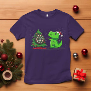 Christmas Dinosaur Dart Player T Shirt Funny Dino Lover TS12 Purple Print Your Wear