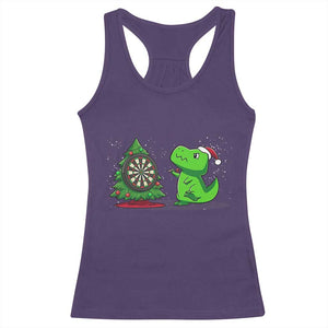 Christmas Dinosaur Dart Player Racerback Tank Top Funny Dino Lover TS12 Purple Print Your Wear
