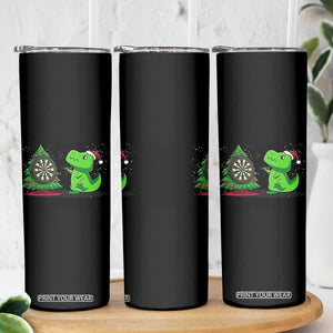 Christmas Dinosaur Dart Player Skinny Tumbler Funny Dino Lover TS12 Print Your Wear