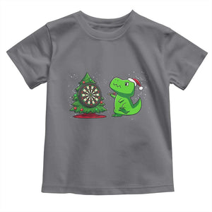 Christmas Dinosaur Dart Player Toddler T Shirt Funny Dino Lover TS12 Charcoal Print Your Wear