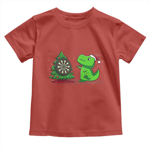 Christmas Dinosaur Dart Player Toddler T Shirt Funny Dino Lover TS12 Red Print Your Wear