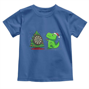 Christmas Dinosaur Dart Player Toddler T Shirt Funny Dino Lover TS12 Royal Blue Print Your Wear