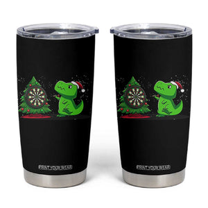Christmas Dinosaur Dart Player Tumbler Cup Funny Dino Lover TS12 Black Print Your Wear