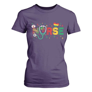 Proud Black Nurse T Shirt For Women Black History Month Gift TS12 Purple Print Your Wear