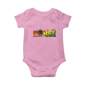 Proud Black Nurse Baby Onesie Black History Month Healthcare Gift TS12 Light Pink Print Your Wear
