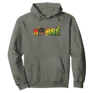 Proud Black Nurse Hoodie Black History Month Healthcare Gift TS12 Military Green Print Your Wear