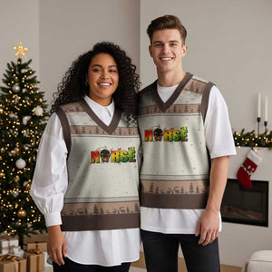 Proud Black Nurse V-Neck Knit Sweater Vest Black History Month Healthcare Gift TS12 Mocha Mousse Print Your Wear