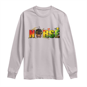 Proud Black Nurse Long Sleeve Shirt Black History Month Healthcare Gift TS12 Ice Gray Print Your Wear