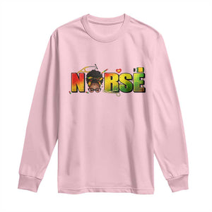 Proud Black Nurse Long Sleeve Shirt Black History Month Healthcare Gift TS12 Light Pink Print Your Wear