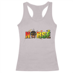 Proud Black Nurse Racerback Tank Top Black History Month Healthcare Gift TS12 Ice Gray Print Your Wear