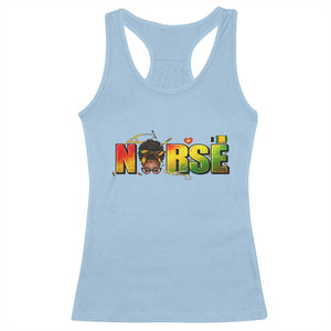 Proud Black Nurse Racerback Tank Top Black History Month Healthcare Gift TS12 Light Blue Print Your Wear
