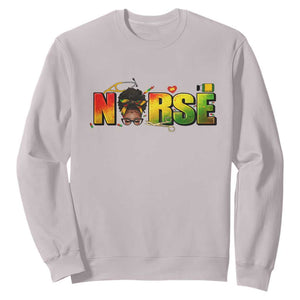 Proud Black Nurse Sweatshirt Black History Month Healthcare Gift TS12 Ice Gray Print Your Wear