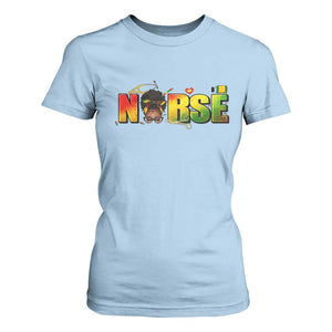 Proud Black Nurse T Shirt For Women Black History Month Healthcare Gift TS12 Light Blue Print Your Wear