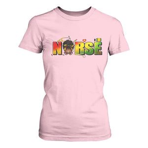 Proud Black Nurse T Shirt For Women Black History Month Healthcare Gift TS12 Light Pink Print Your Wear