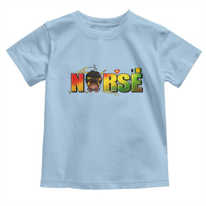 Proud Black Nurse Toddler T Shirt Black History Month Healthcare Gift TS12 Light Blue Print Your Wear