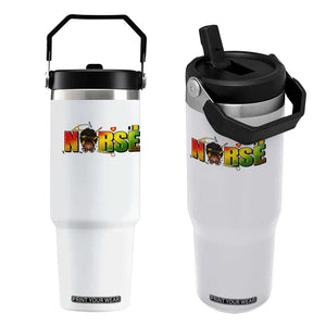 Proud Black Nurse Flip Straw Tumbler Black History Month Healthcare Gift TS12 One Size: 30 oz White Print Your Wear