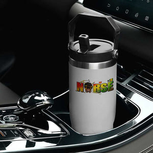 Proud Black Nurse Flip Straw Tumbler Black History Month Healthcare Gift TS12 Print Your Wear