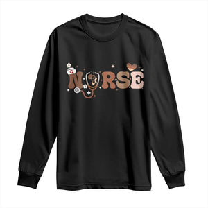 Strong Black Nurse Long Sleeve Shirt African American Healthcare Hero Gift TS12 Black Print Your Wear