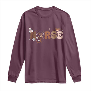 Strong Black Nurse Long Sleeve Shirt African American Healthcare Hero Gift TS12 Maroon Print Your Wear