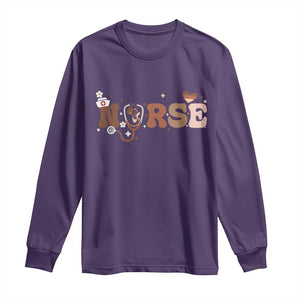 Strong Black Nurse Long Sleeve Shirt African American Healthcare Hero Gift TS12 Purple Print Your Wear