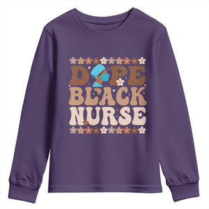 Dope Black Nurse Youth Sweatshirt African American Black Nurse Gift TS12 Purple Print Your Wear