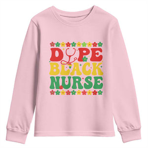 Melanin Queen Nursing Black History Month Gift Youth Sweatshirt Dope Black Nurse TS12 Light Pink Print Your Wear