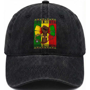 Breaking Every Chain Washed Cotton Baseball Cap Black History Medical Professional Gift TS12 Print Your Wear