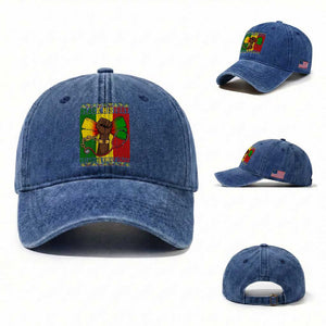 Breaking Every Chain Washed Cotton Baseball Cap Black History Medical Professional Gift TS12 Washed Cap Universal Fit Royal Blue Print Your Wear