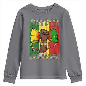 Breaking Every Chain Youth Sweatshirt Black History Medical Professional Gift TS12 Charcoal Print Your Wear
