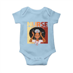 Strong Black Nurse Baby Onesie Black History Medical Professional Gift TS12 Light Blue Print Your Wear