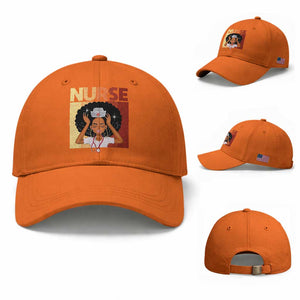 Strong Black Nurse Baseball Cap Black History Medical Professional Gift TS12 Baseball Cap Universal Fit Orange Print Your Wear
