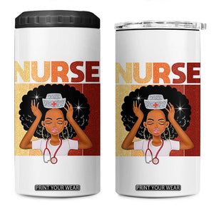 Strong Black Nurse 4 in 1 Can Cooler Tumbler Black History Medical Professional Gift TS12 One Size: 16 oz White Print Your Wear
