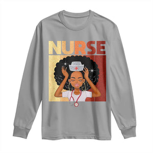 Strong Black Nurse Long Sleeve Shirt Black History Medical Professional Gift TS12 Sport Gray Print Your Wear