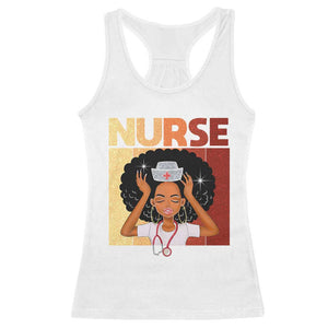Strong Black Nurse Racerback Tank Top Black History Medical Professional Gift TS12 White Print Your Wear