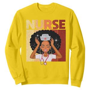 Strong Black Nurse Sweatshirt Black History Medical Professional Gift TS12 Daisy Print Your Wear