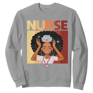 Strong Black Nurse Sweatshirt Black History Medical Professional Gift TS12 Sport Gray Print Your Wear
