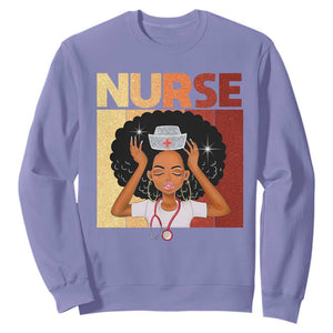 Strong Black Nurse Sweatshirt Black History Medical Professional Gift TS12 Violet Print Your Wear