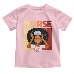Strong Black Nurse Toddler T Shirt Black History Medical Professional Gift TS12 Light Pink Print Your Wear